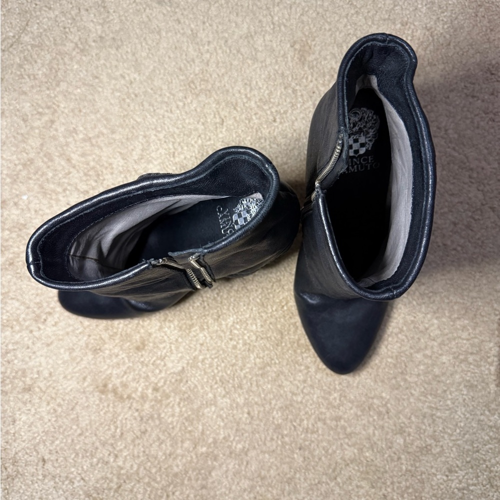 Vince Camuto Black Leather Ankle Boots - Picture 3 of 7